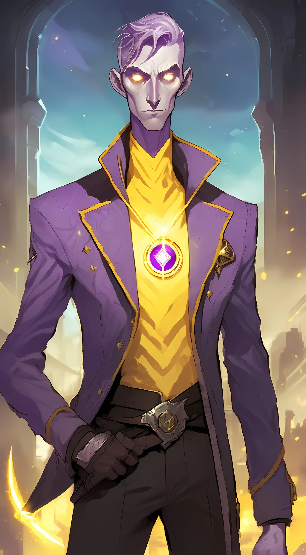 ai character: Purple guy background