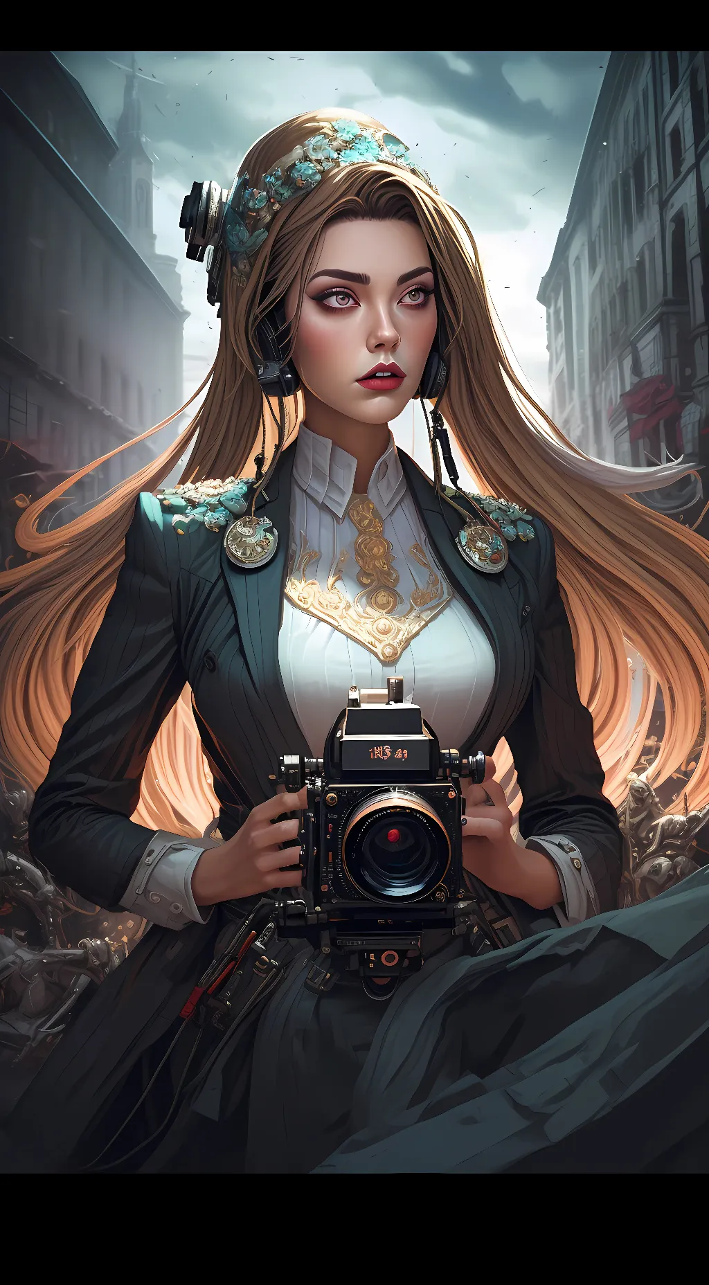 ai character: tv woman background