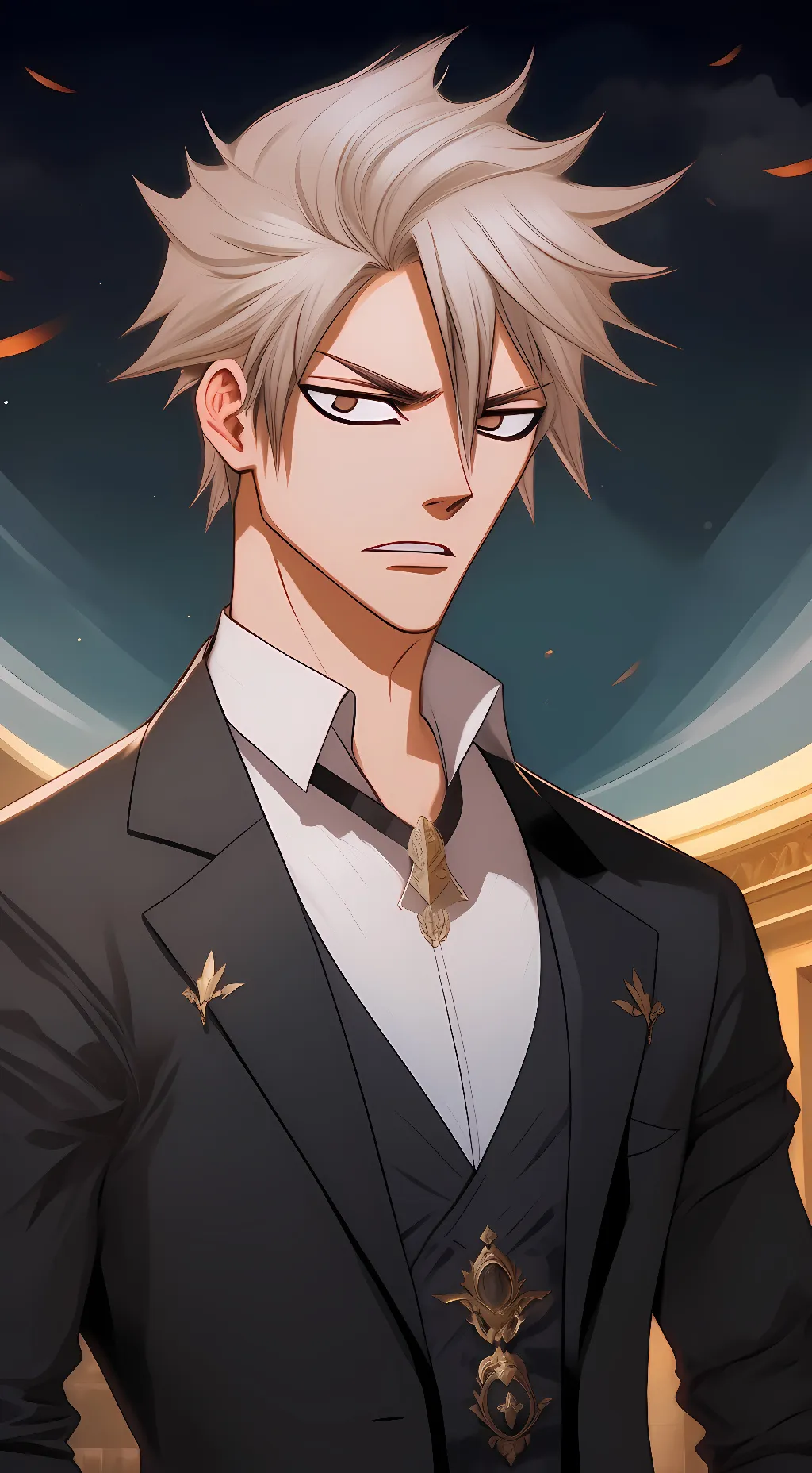 ai character: Katsuki Bakugo. background