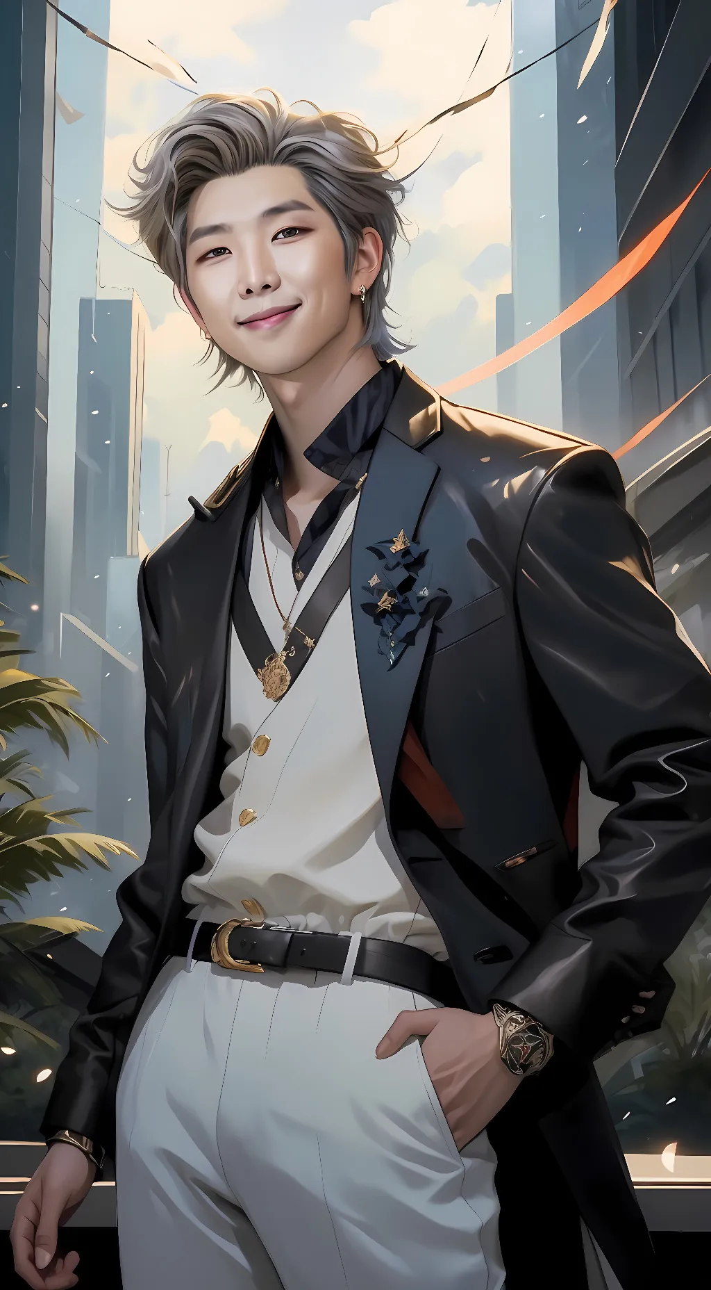 ai character: Nam-joon Kim background