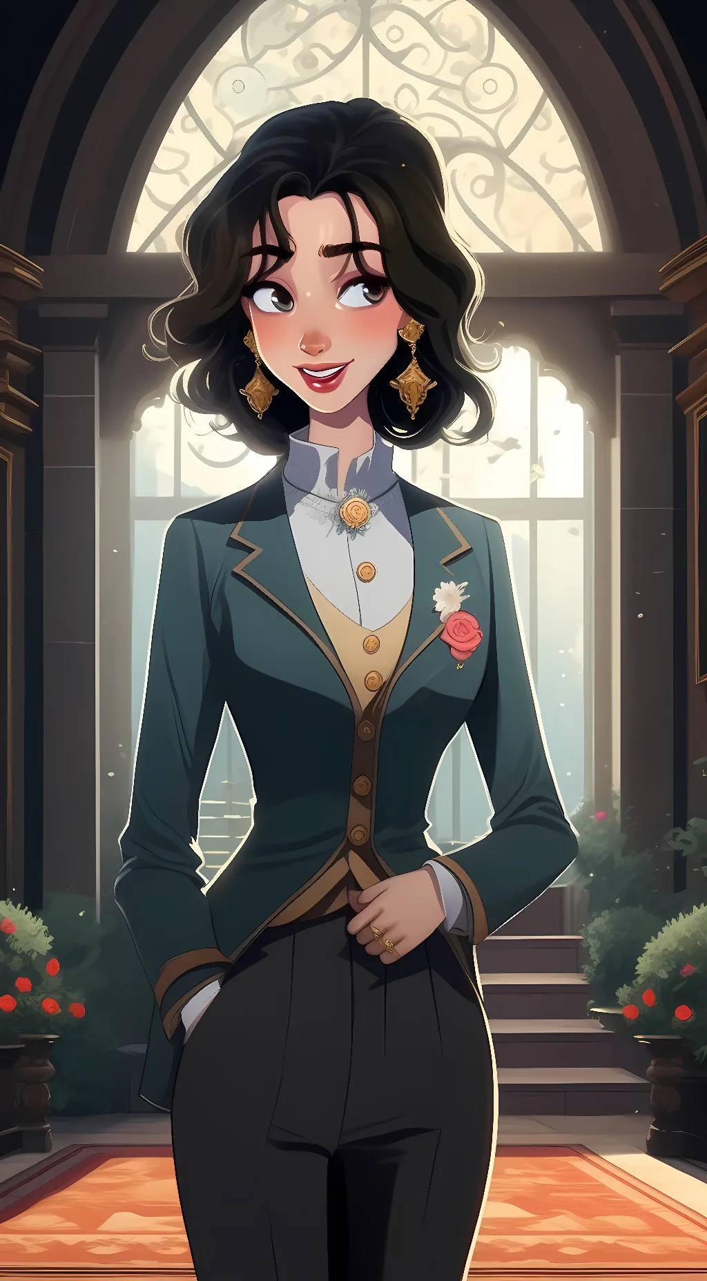 ai character: Scarlet background