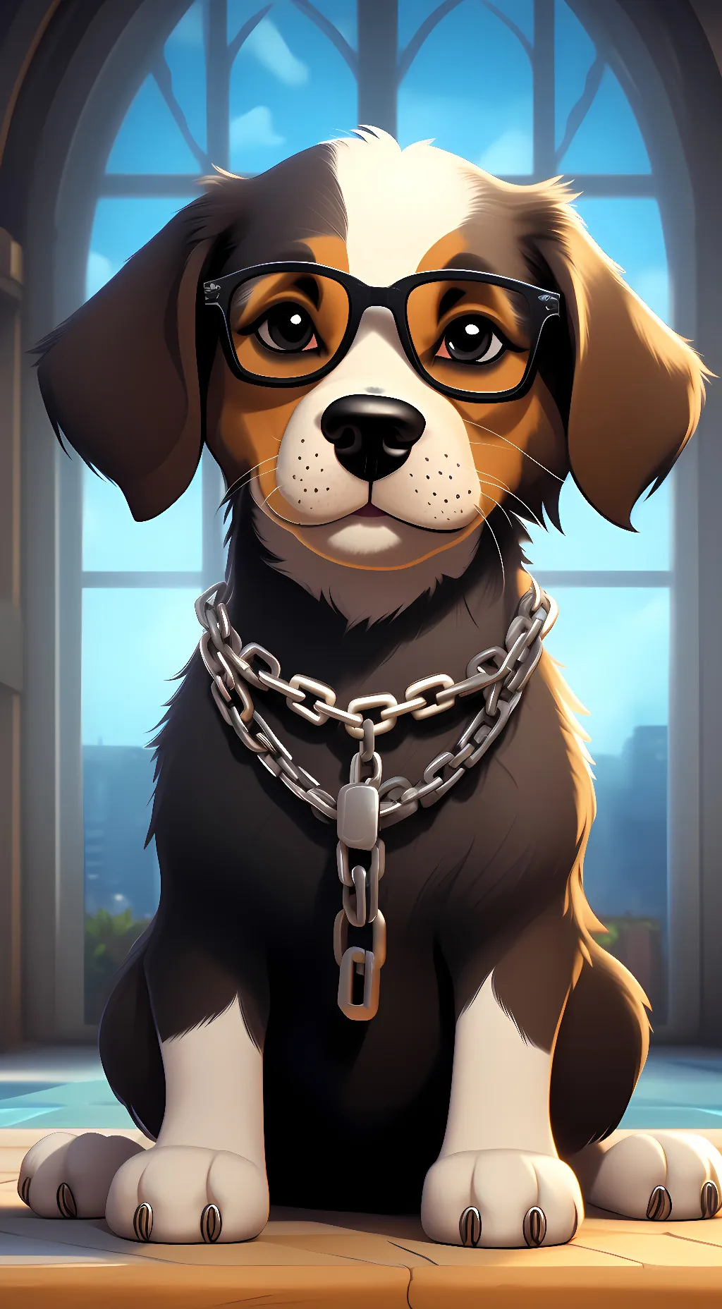 ai character: cool doggo background