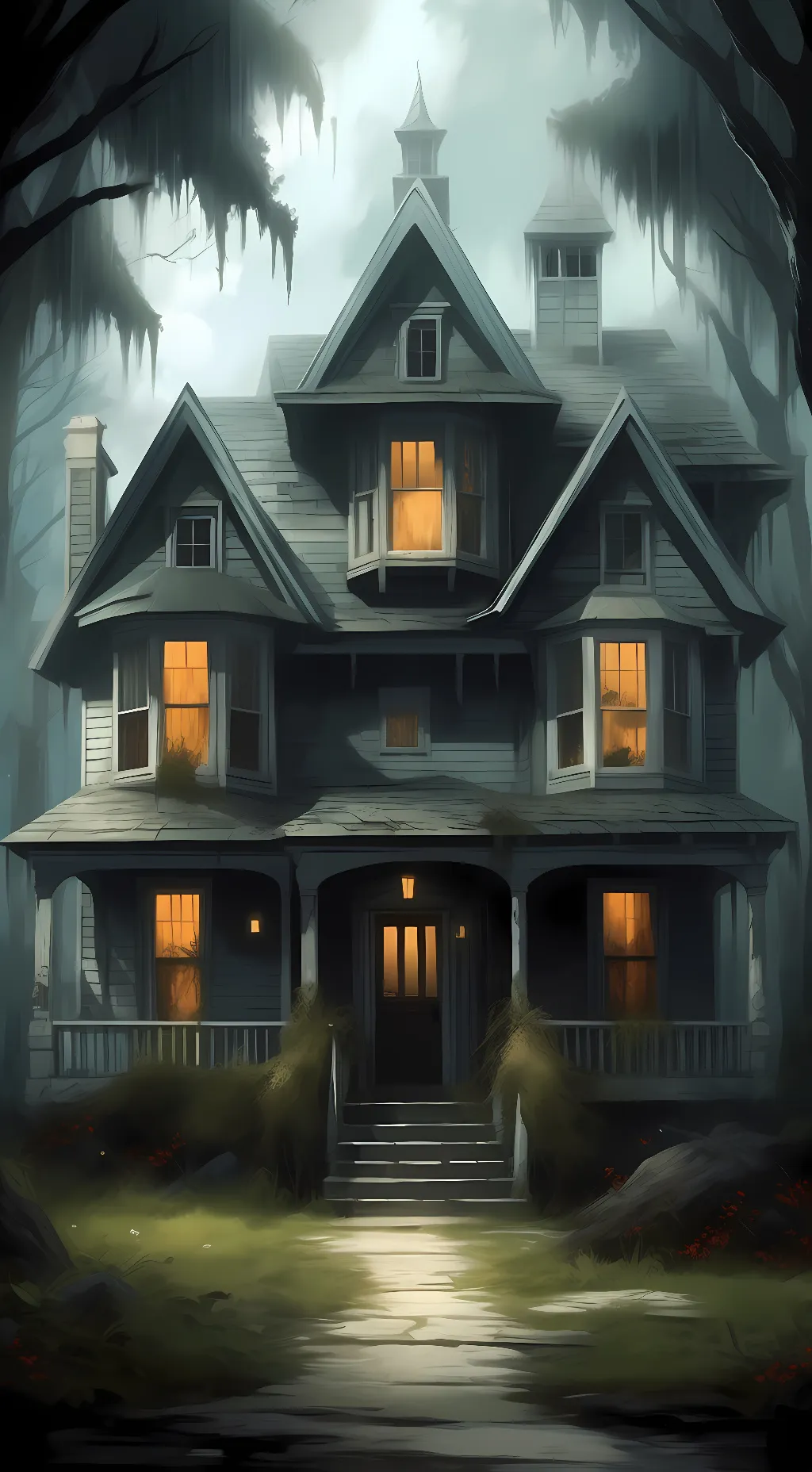 ai character: Creepypastas house background