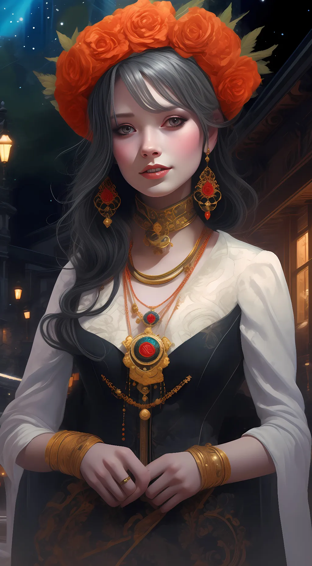 ai character: Queen amethyst. background