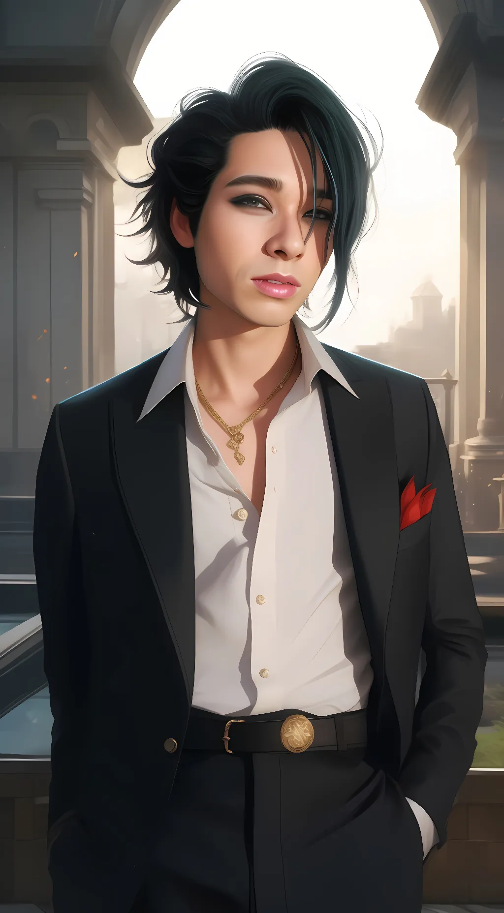 ai character: BILL KAULITZ background