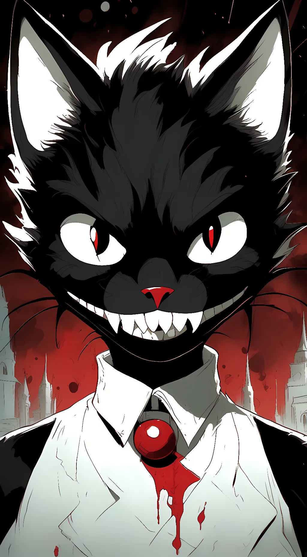 ai character: Cartoon cat. background