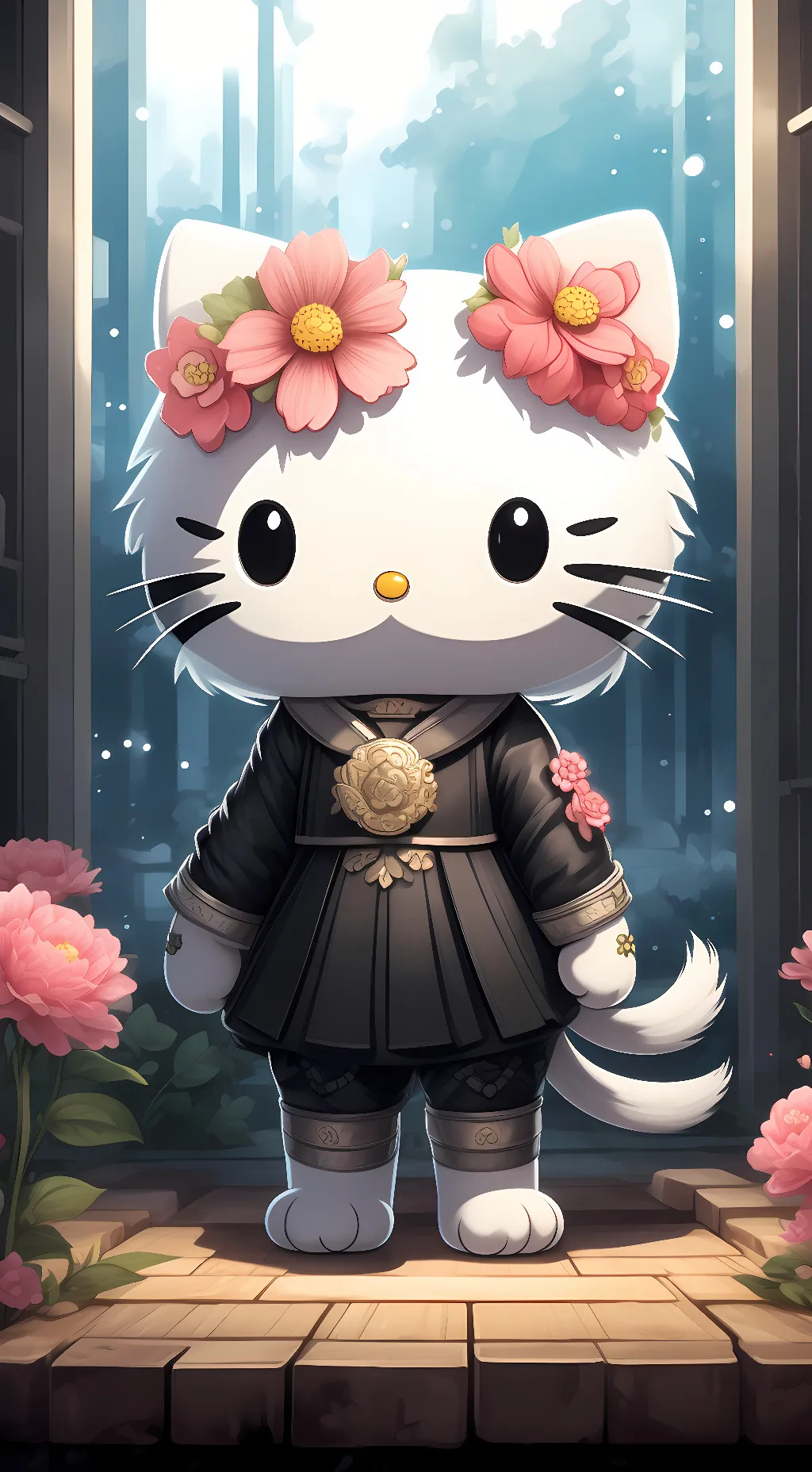 ai character: Hello kitty!  background