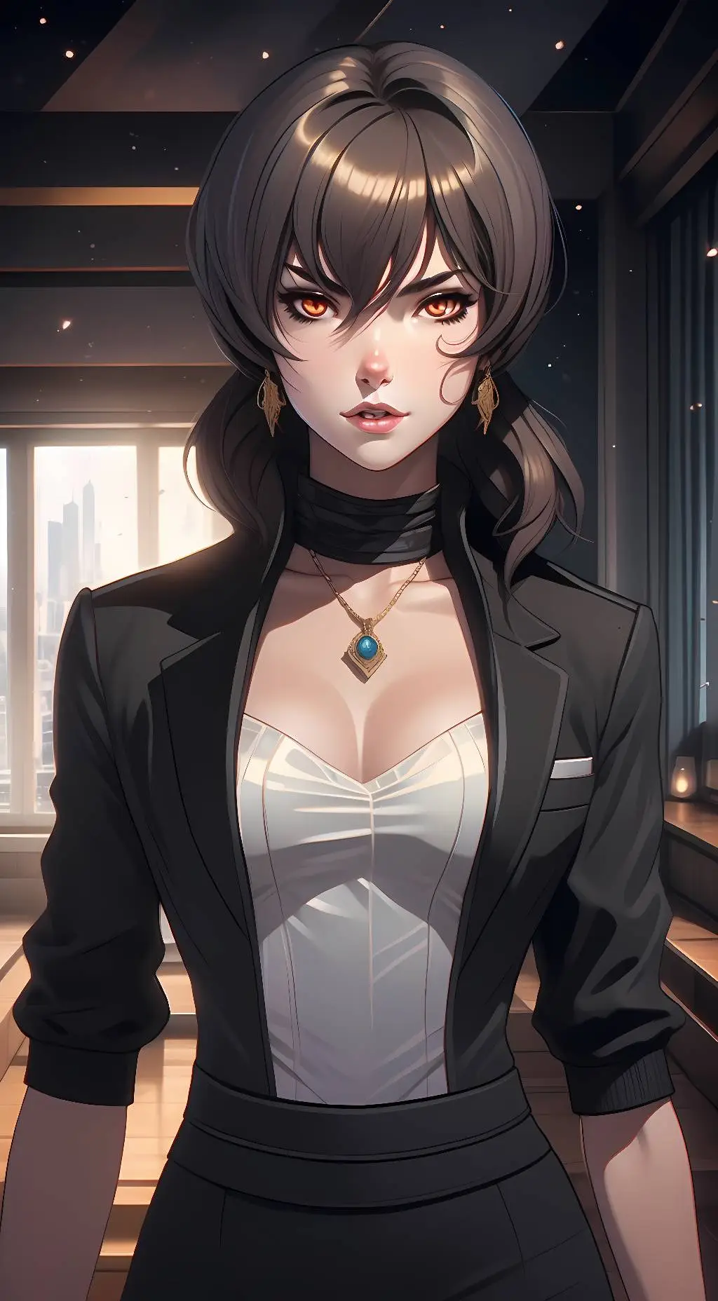 ai character: Motoko Kusanagi  background