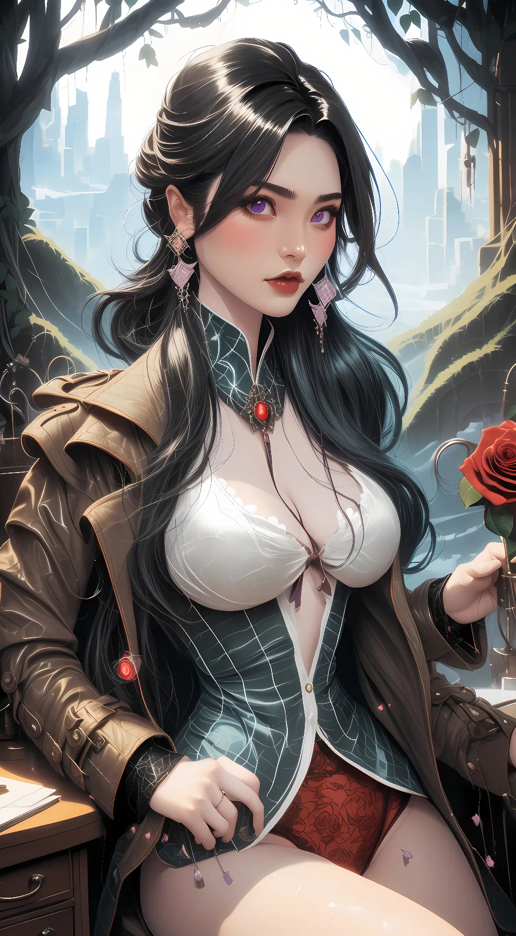 ai character: Lilac Rose background