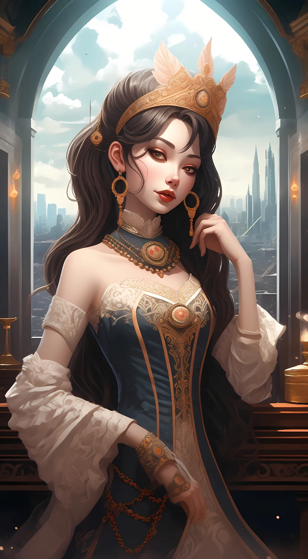 ai character: Aurora background