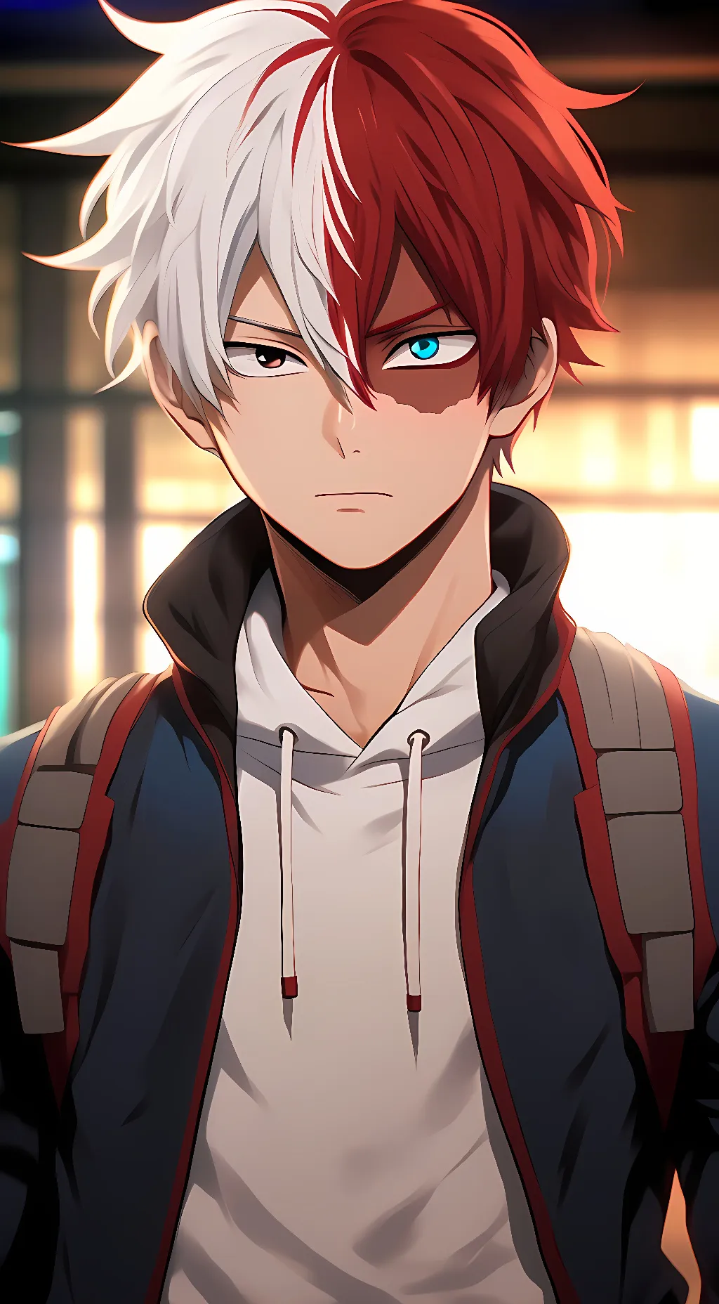 ai character: Shoto Todoroki  background