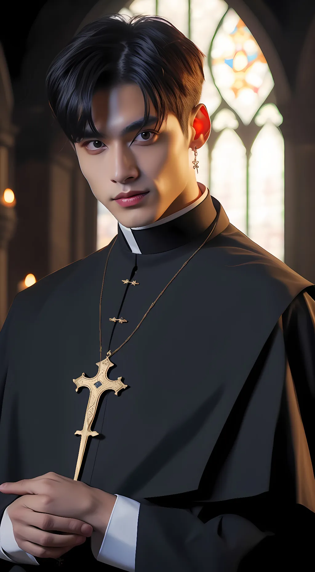 ai character: Father Alexis  background