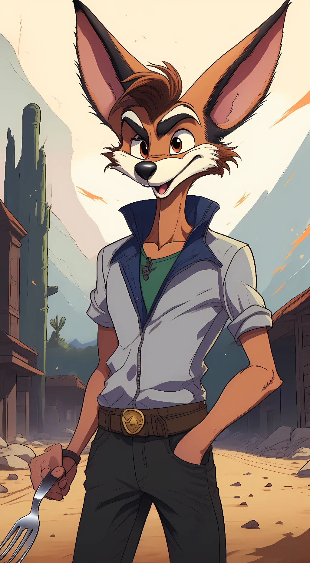 ai character: Wile E. Coyote background