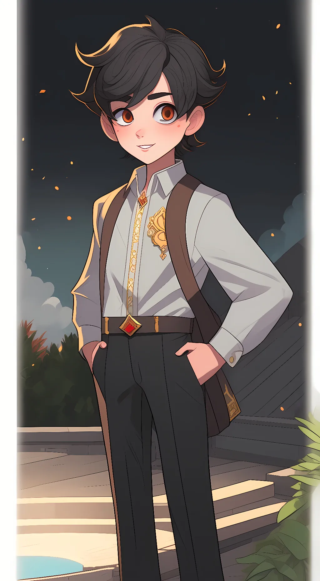 ai character: speaker woman  background