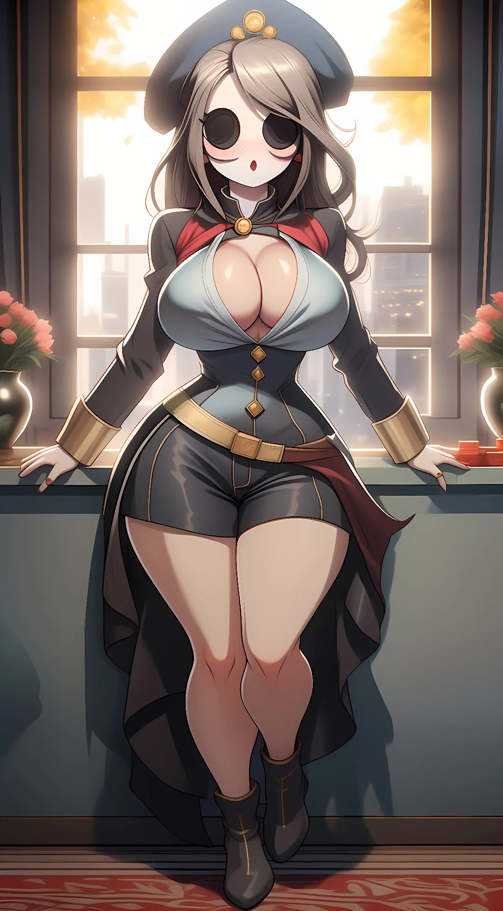 ai character: Violet Grey background