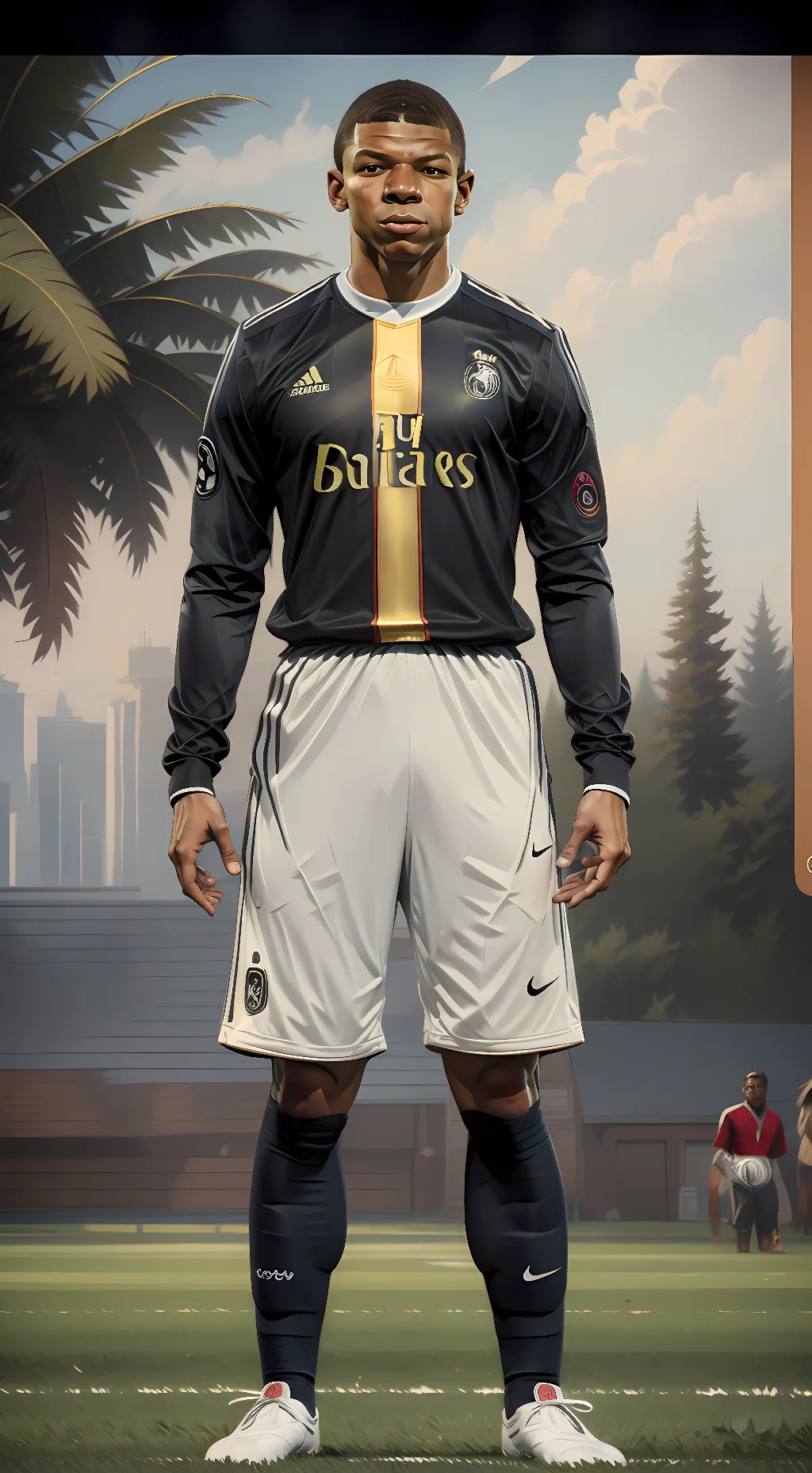 ai character: mbappe  background