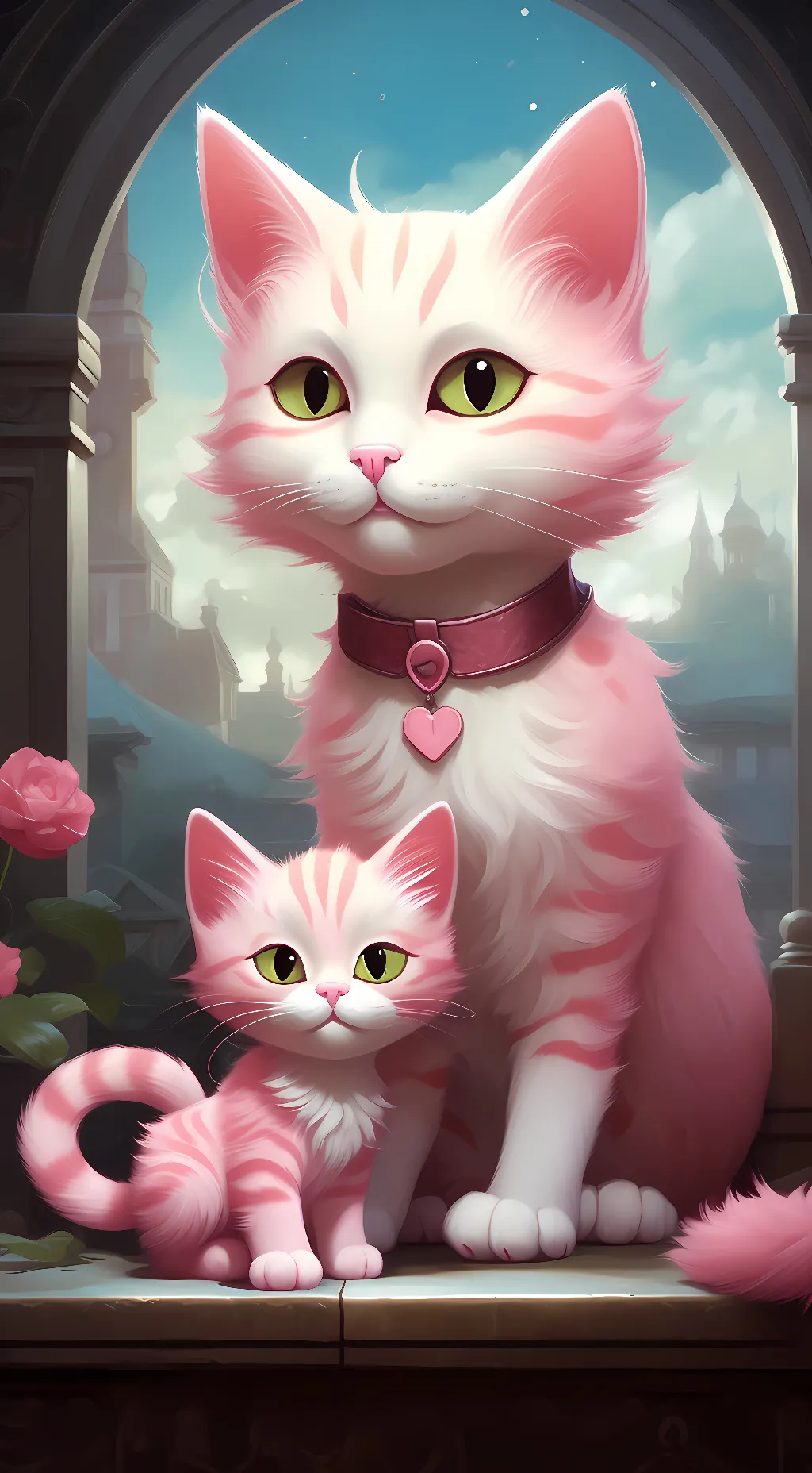 ai character: Blossom & Cherry background