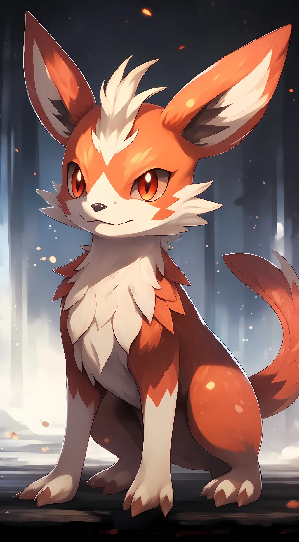 ai character:  autumn leafeon background