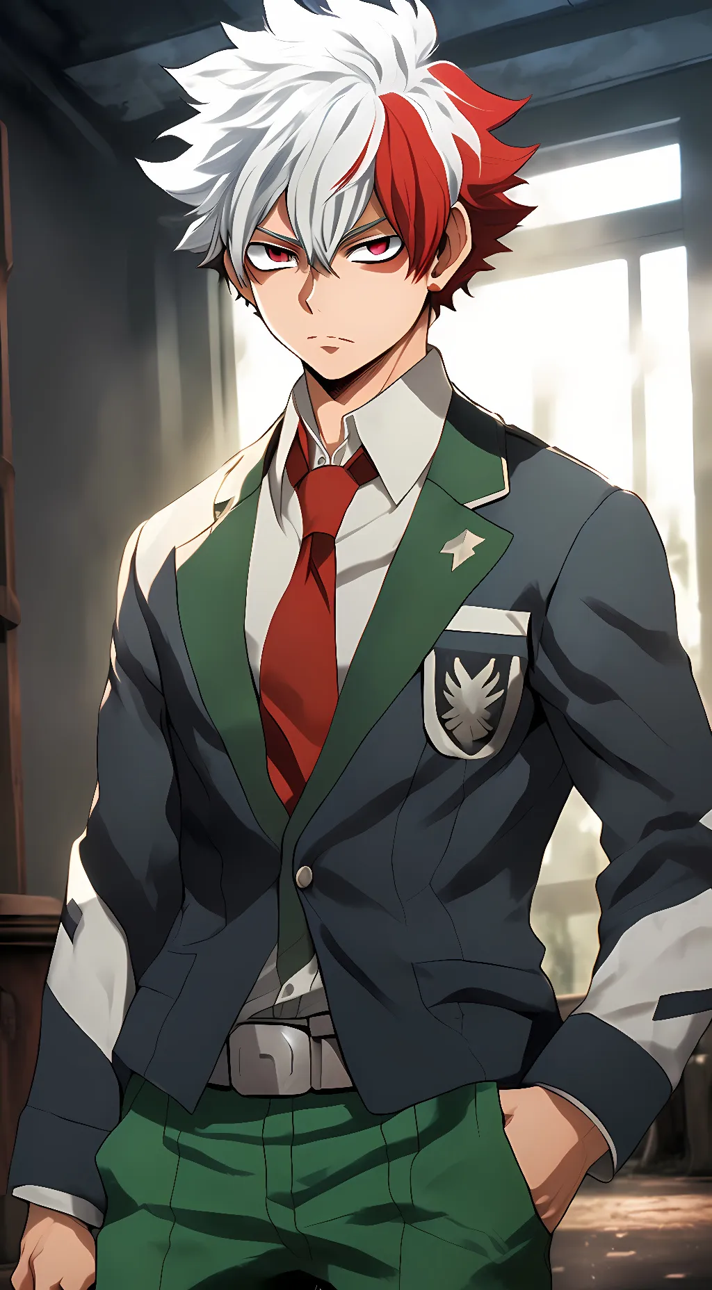 ai character: shoto todoroki  background