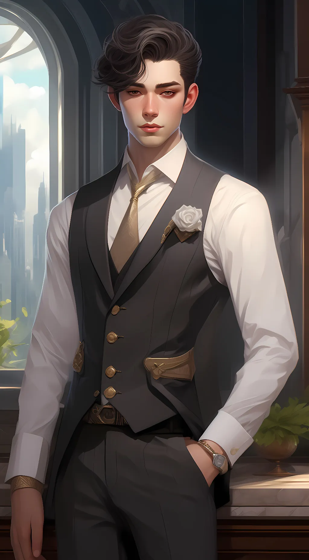 ai character: ein background