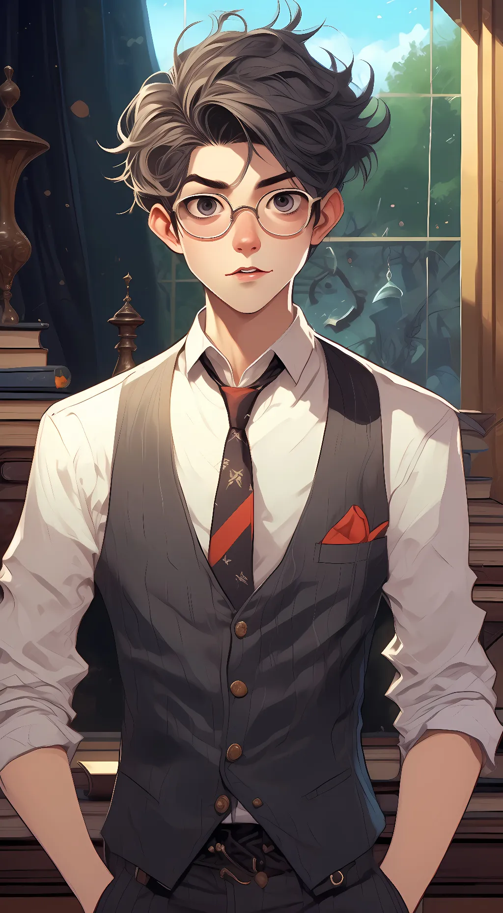 ai character: Adrian  background