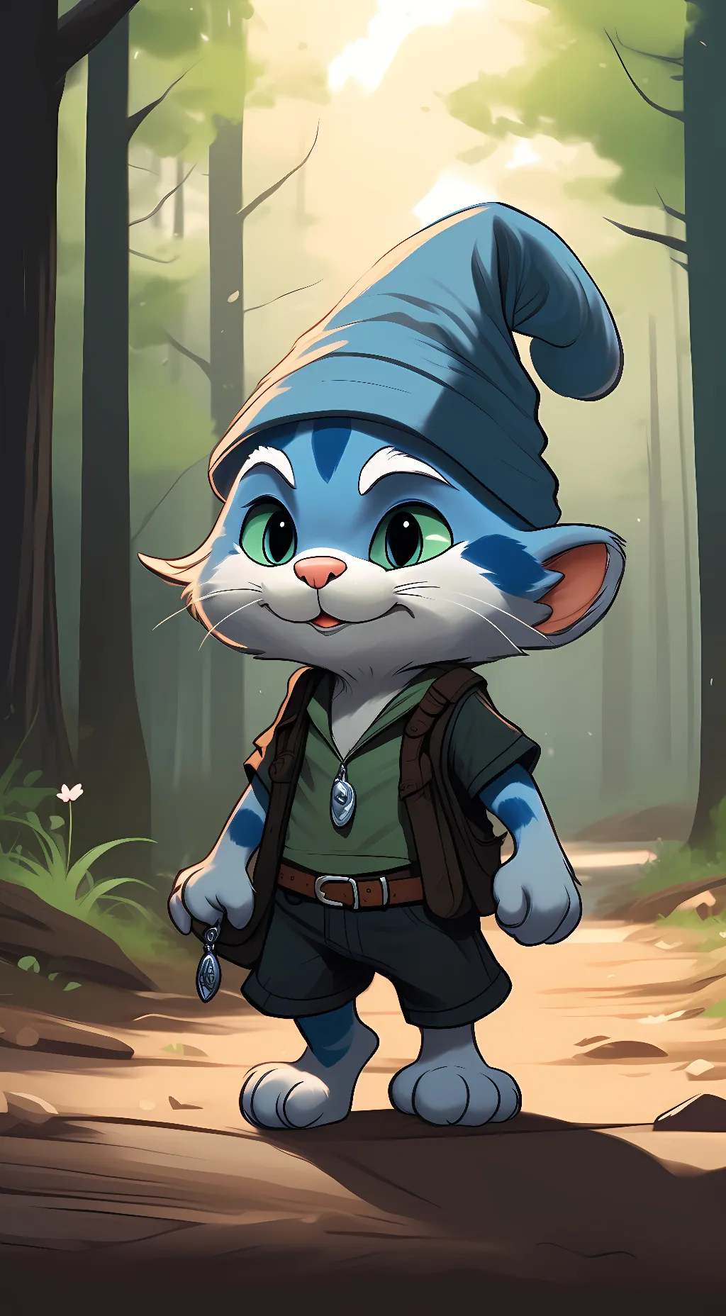 ai character: Smurf cat💙 background