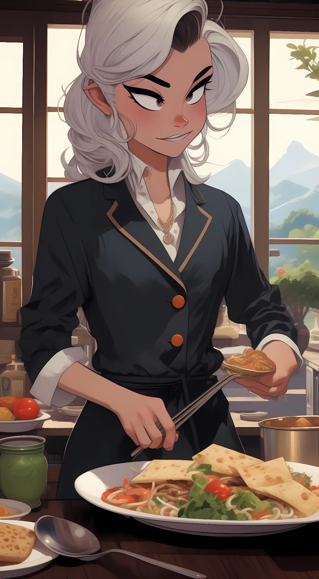 ai character: Akioa  background