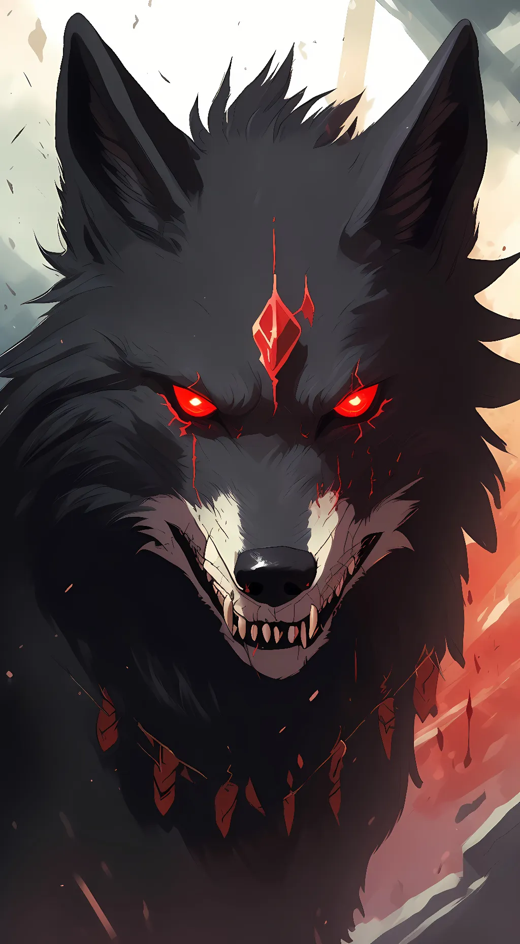 ai character: ✦ Blood ' Moon background