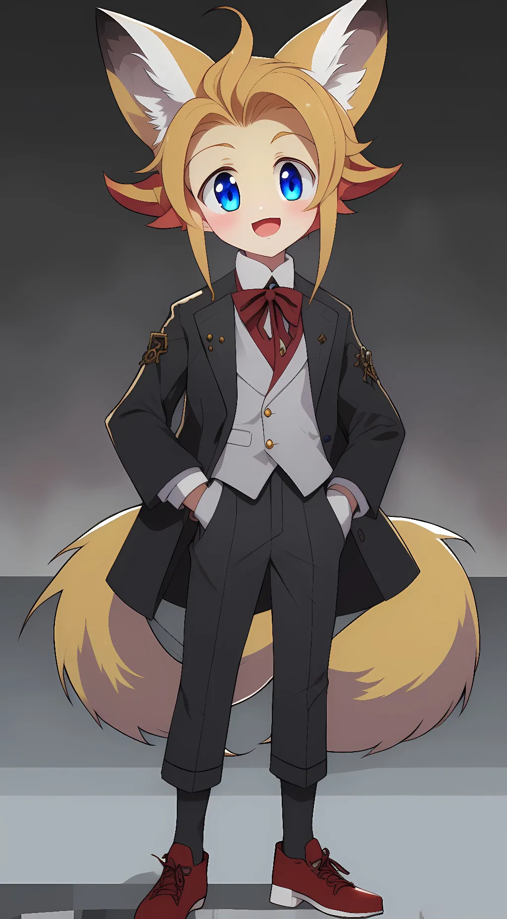 ai character: Tails the fox (P) background