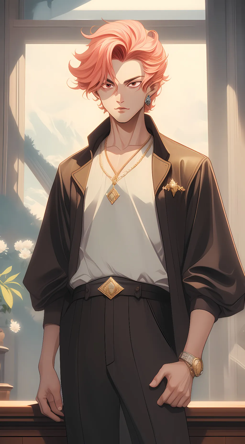 ai character: goku black  background