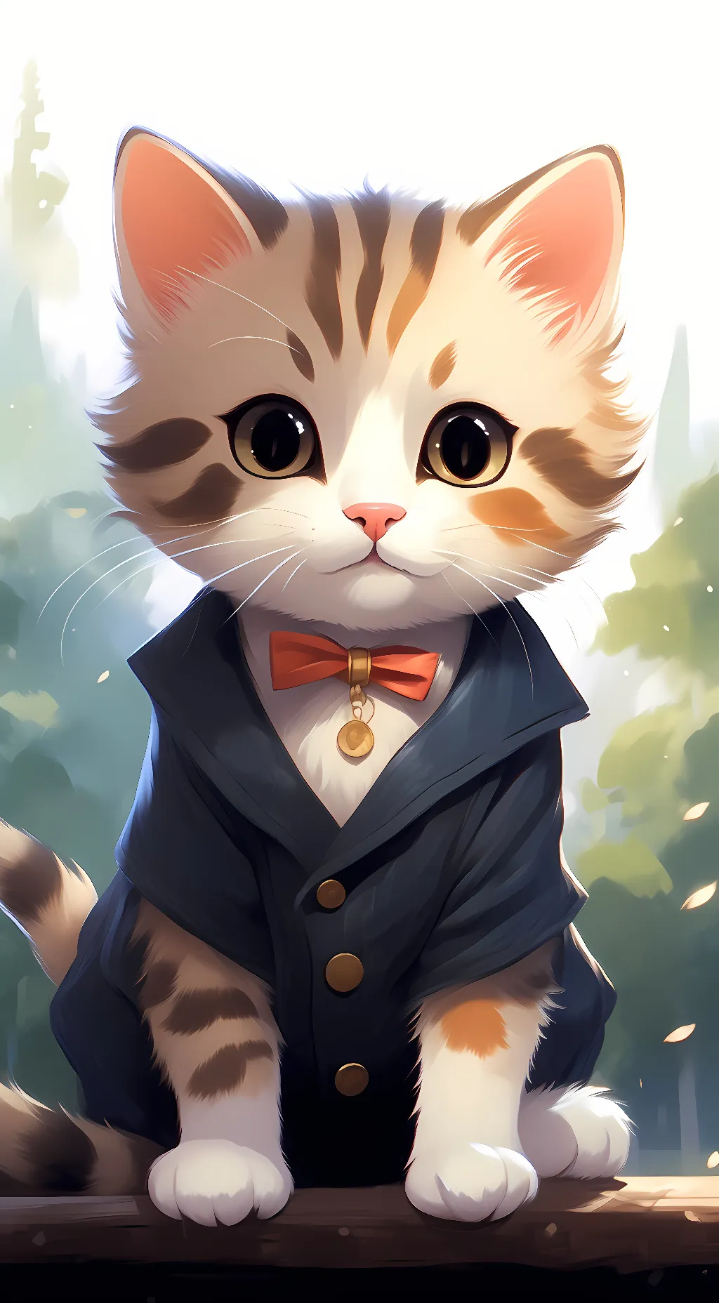 ai character: a cute little cat  background