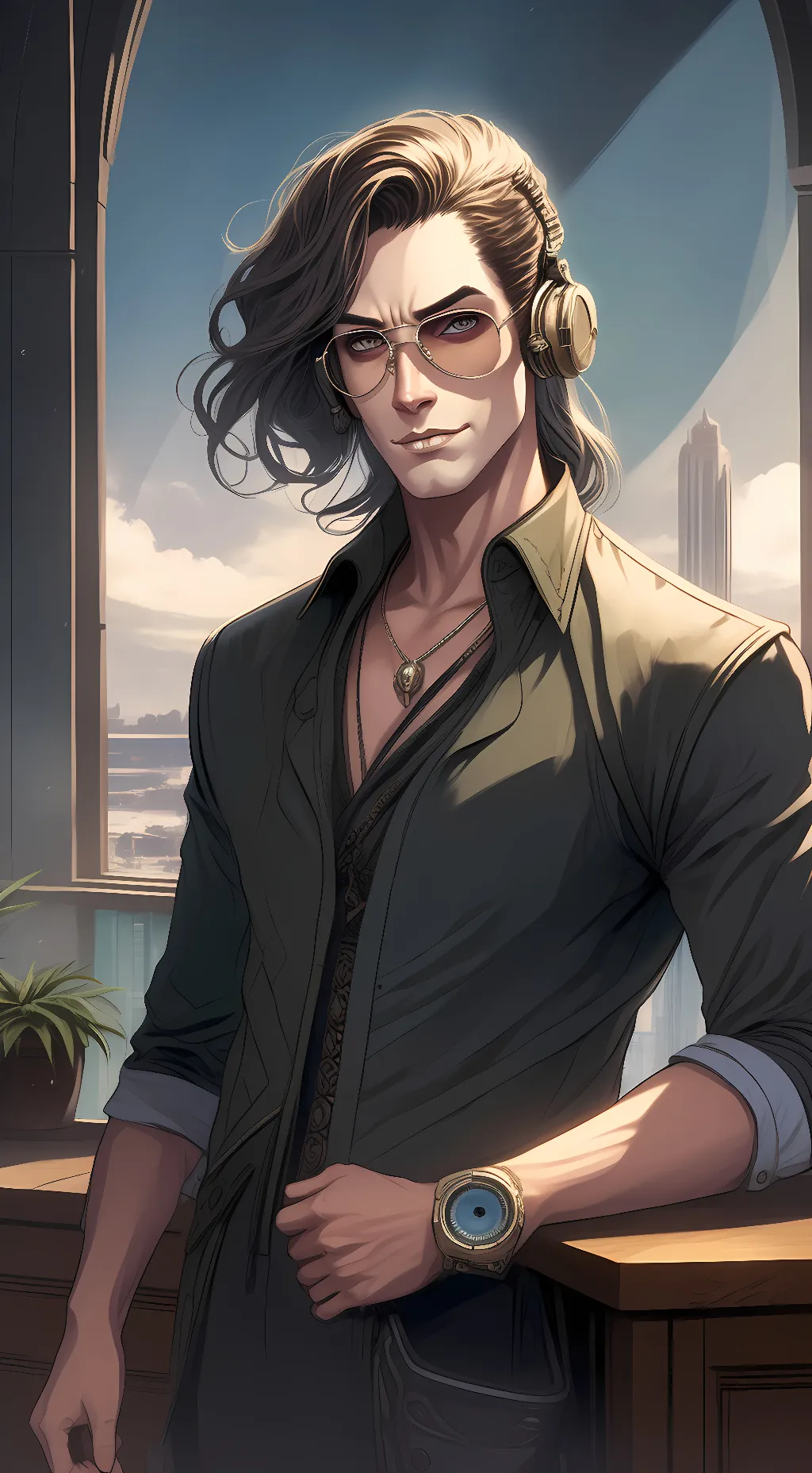 ai character: titan speakerman  background