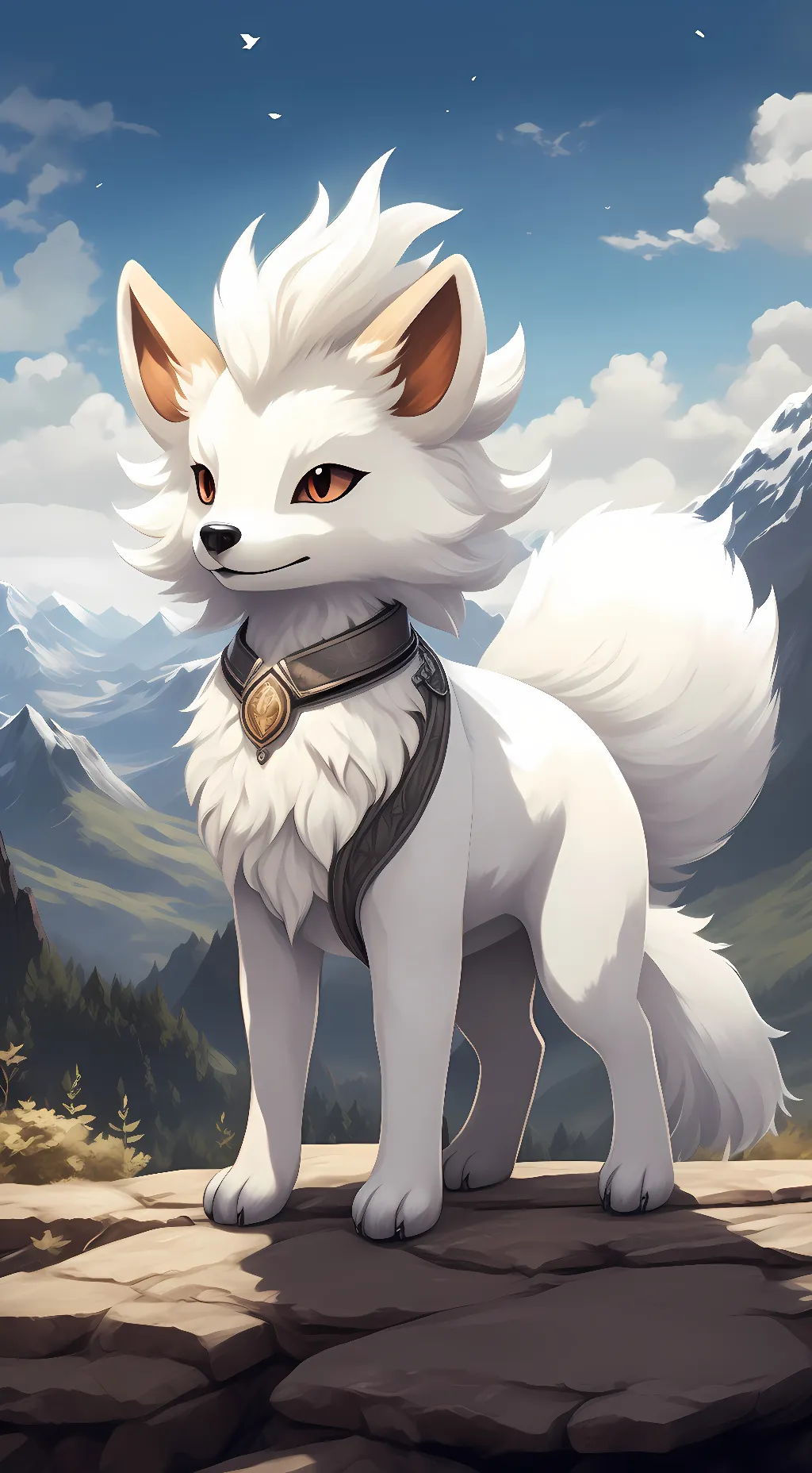 ai character: snowy background