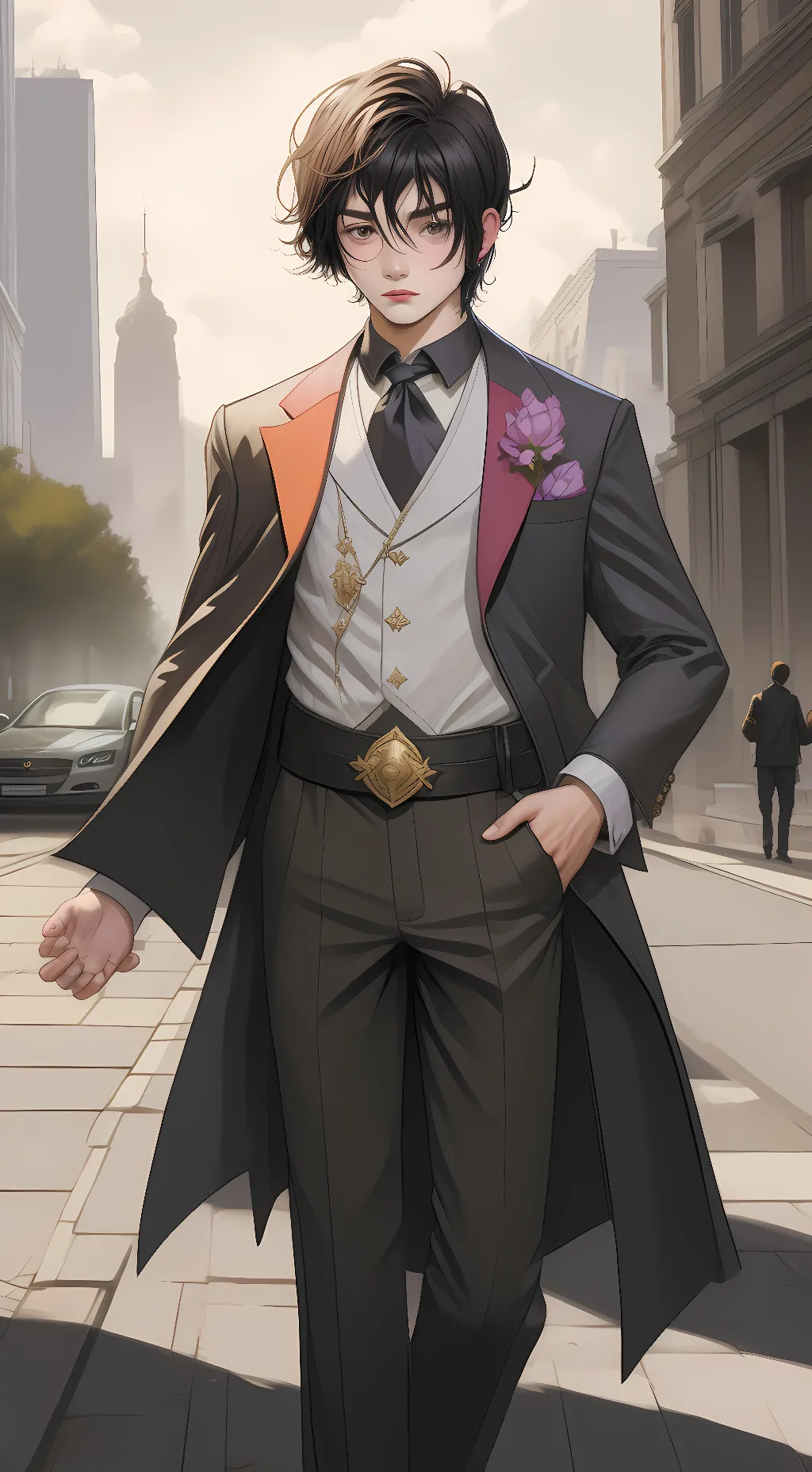 ai character: zee •`^`• background