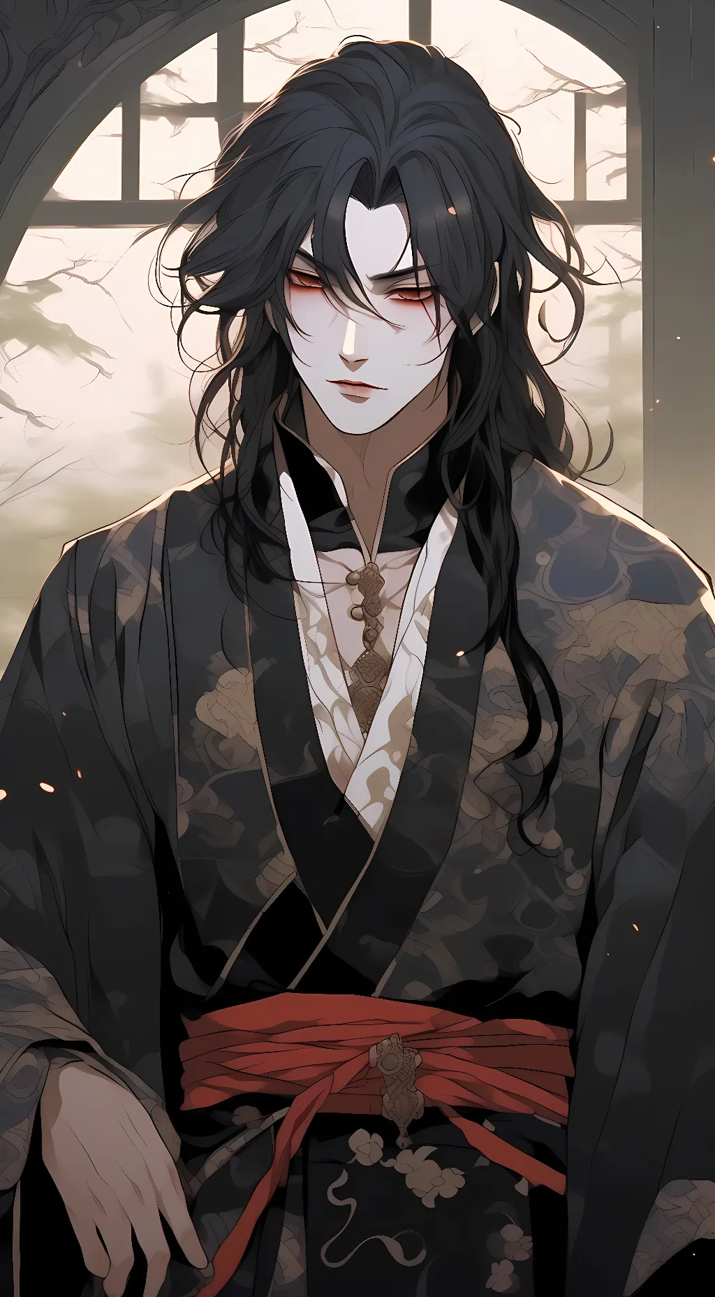 ai character: ♱𝐬𝐚𝐢𝐧𝐭♱ background