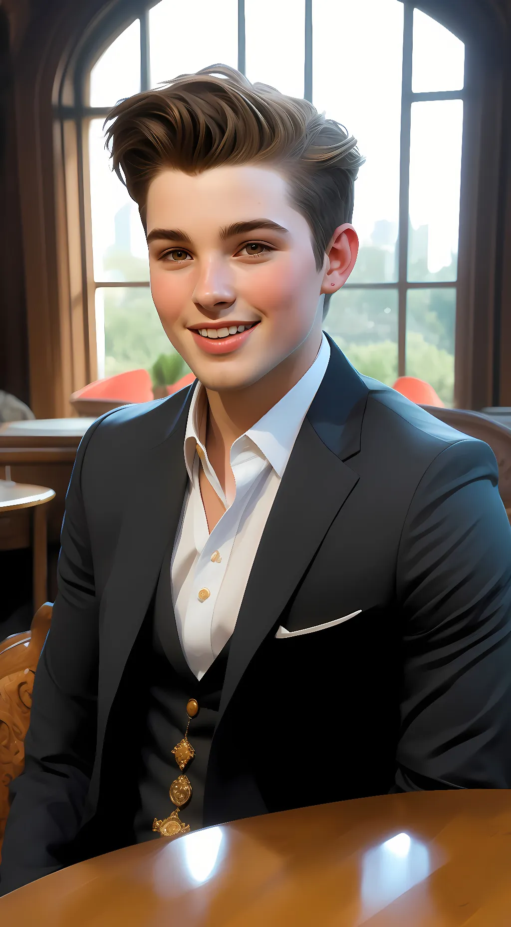 ai character: young Sheldon background