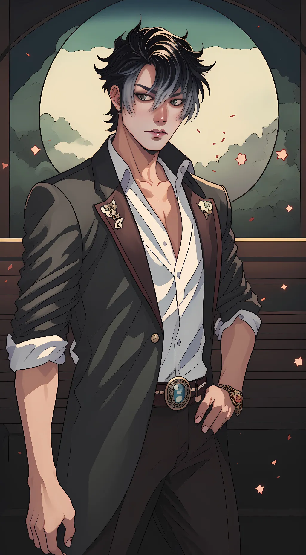 ai character: gold background