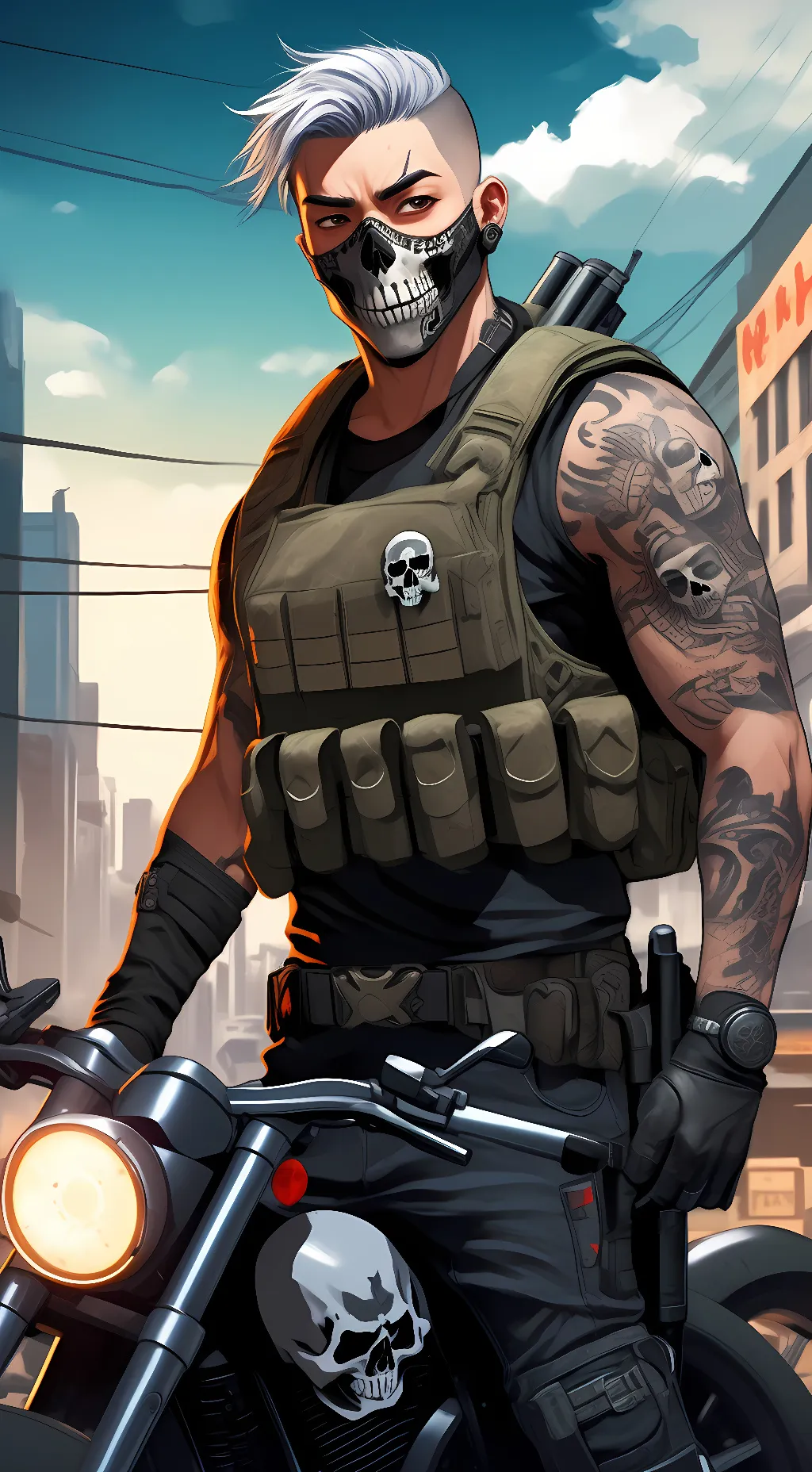 ai character: Simon ghost Riley  background