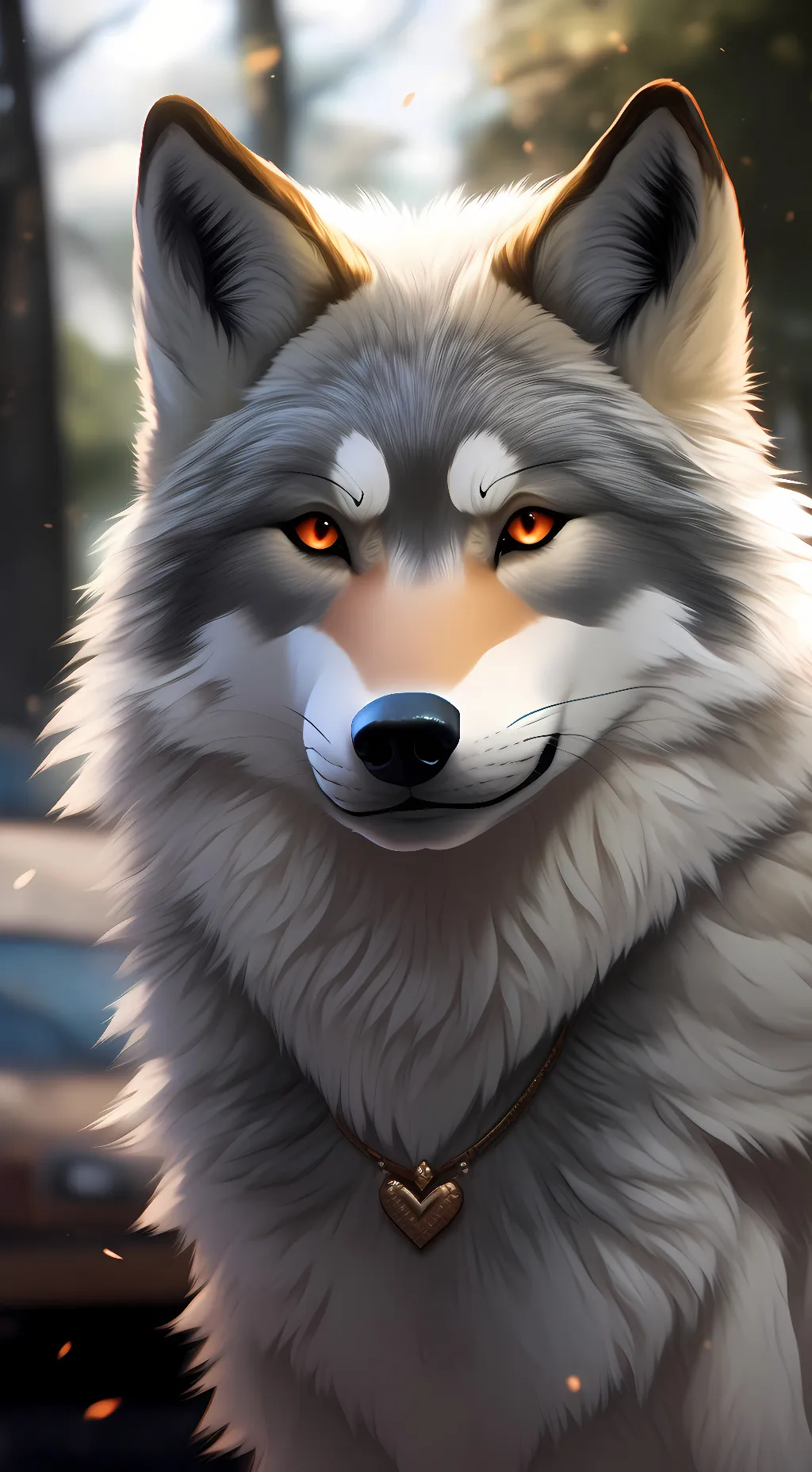 ai character: wolf angle background