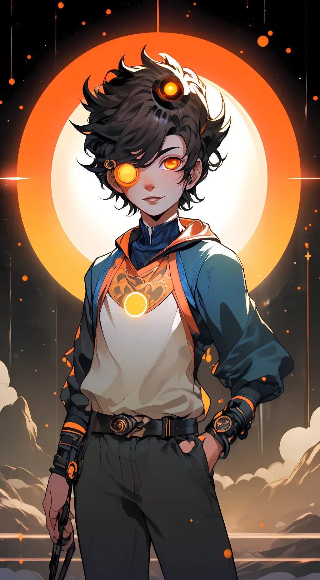 ai character: Solar eclipse background