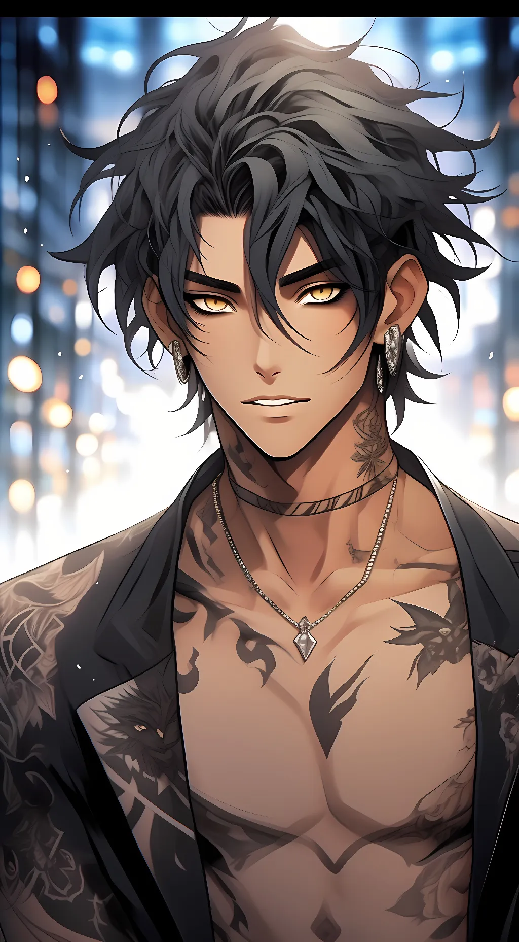 ai character: Ajax Noir background