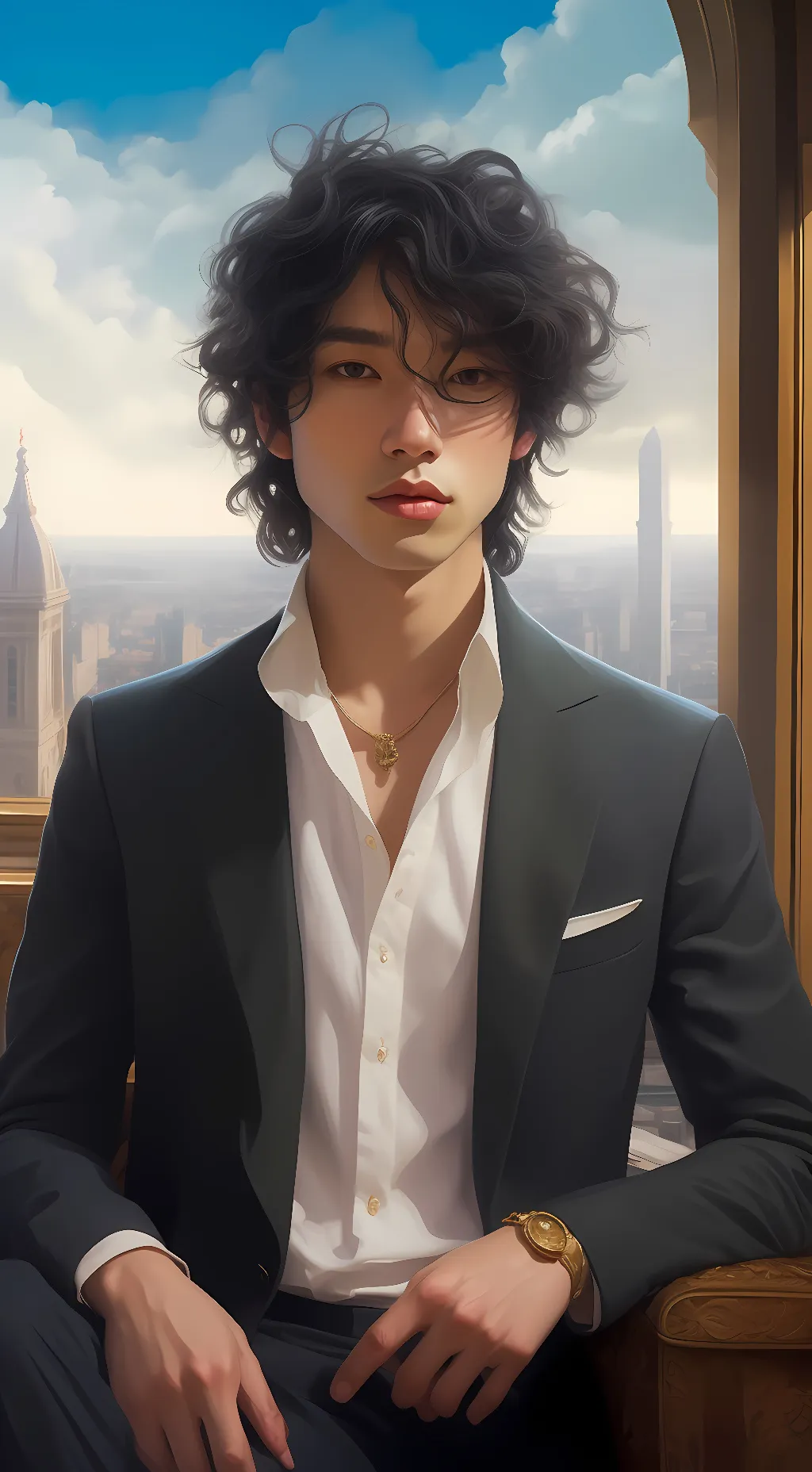 ai character: Justin  background