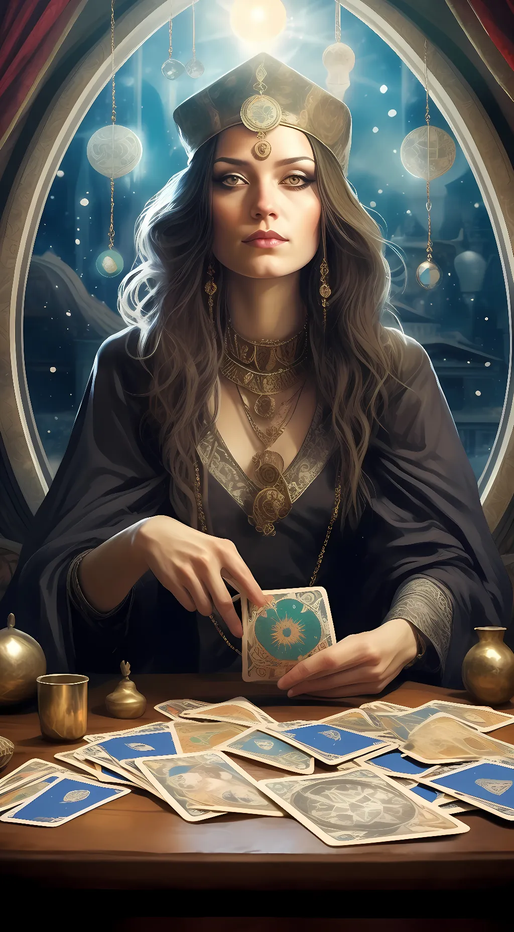ai character: Luna Fortuneteller background