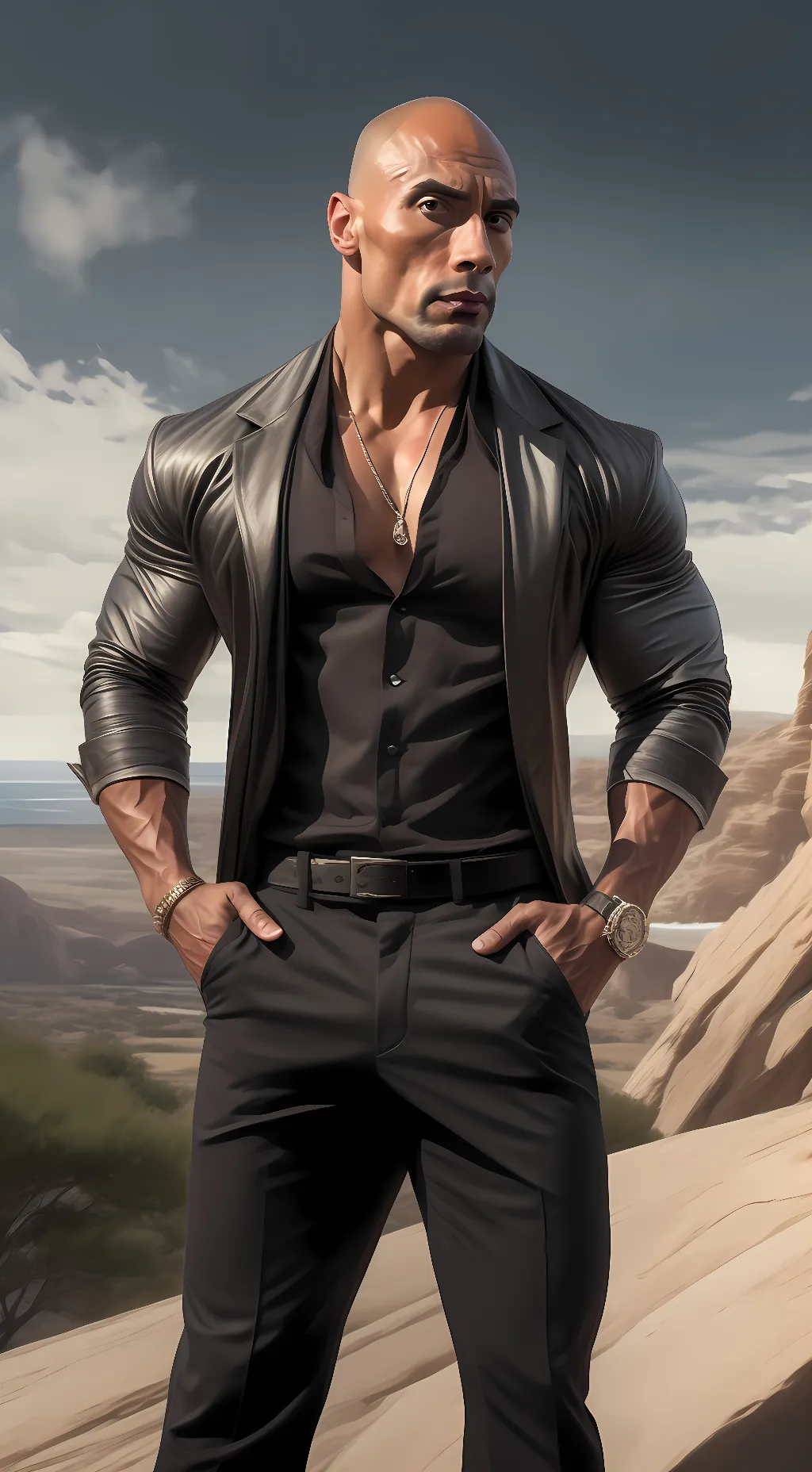 ai character: THE ROCK background