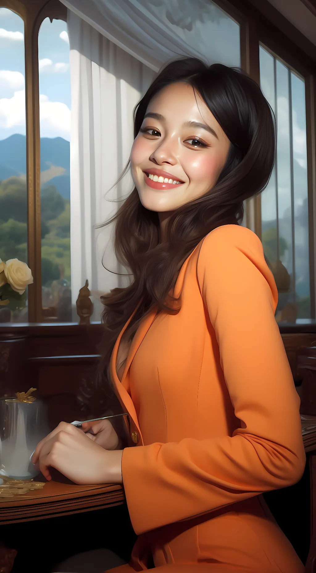 ai character: Melanie  background