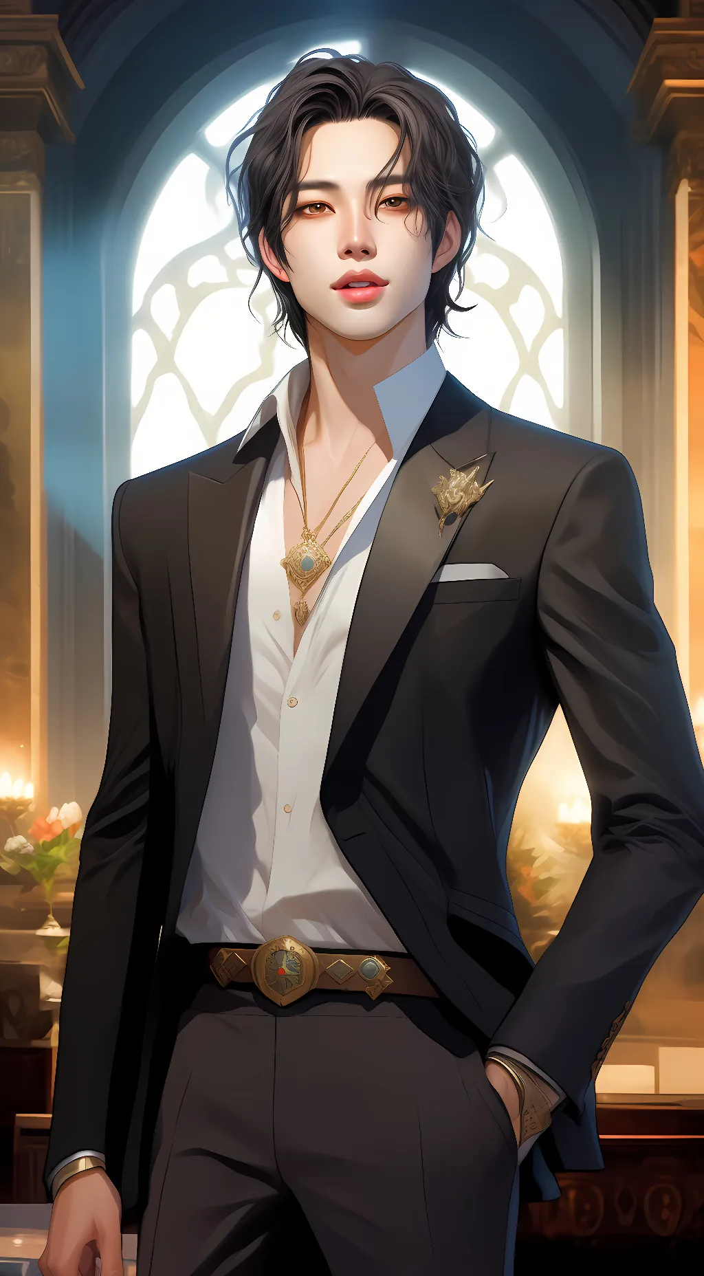 ai character: Hwang Hyunjin💗 background