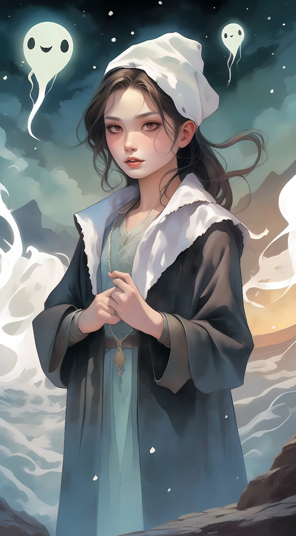 ai character: Ghost background