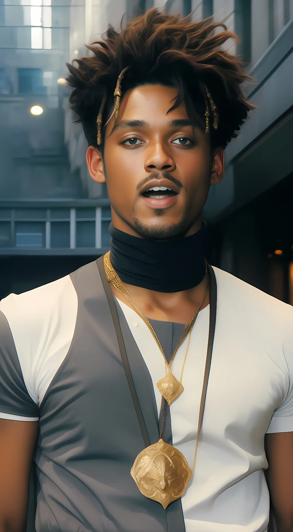 ai character: Trey Black background