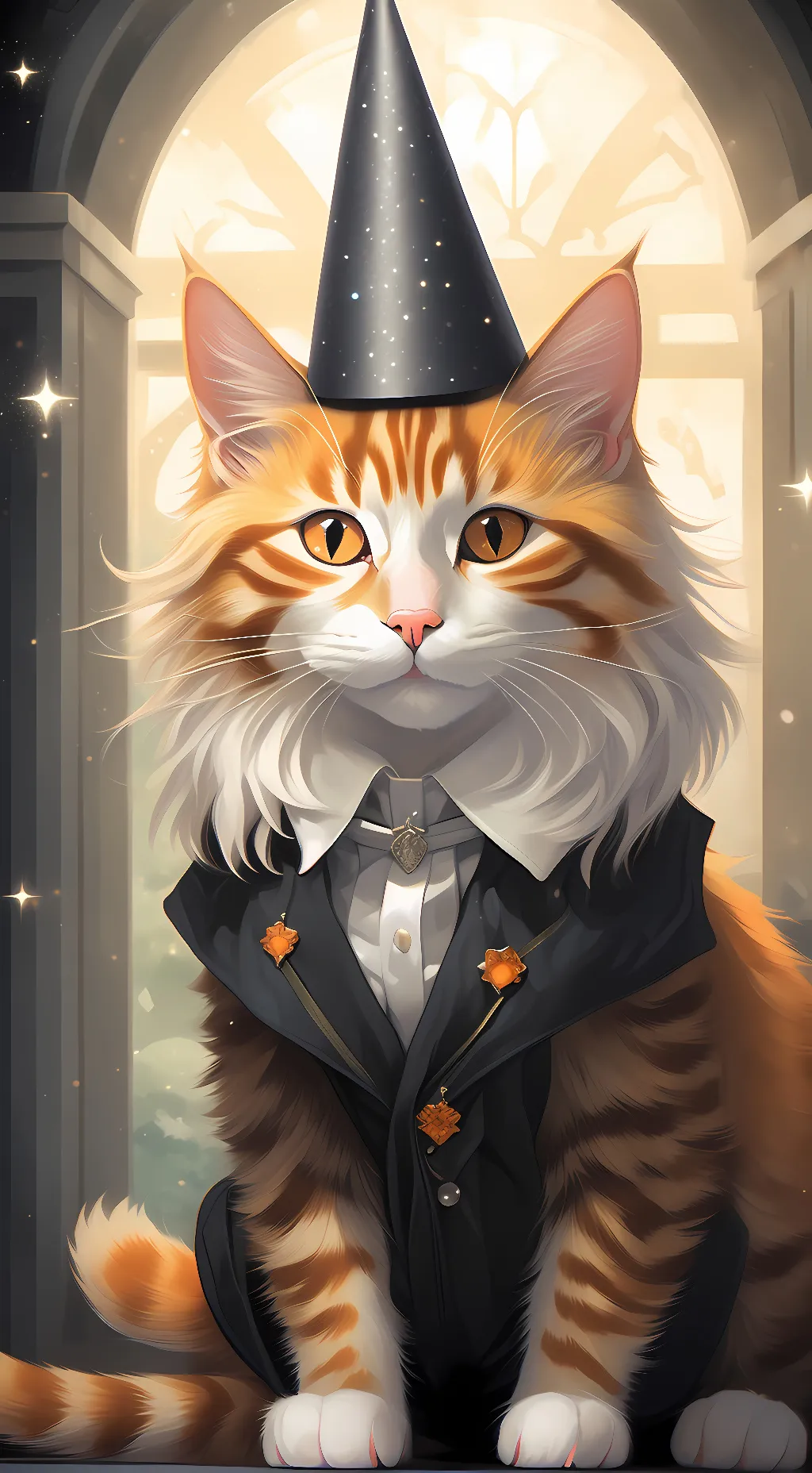 ai character: mysterious cat background