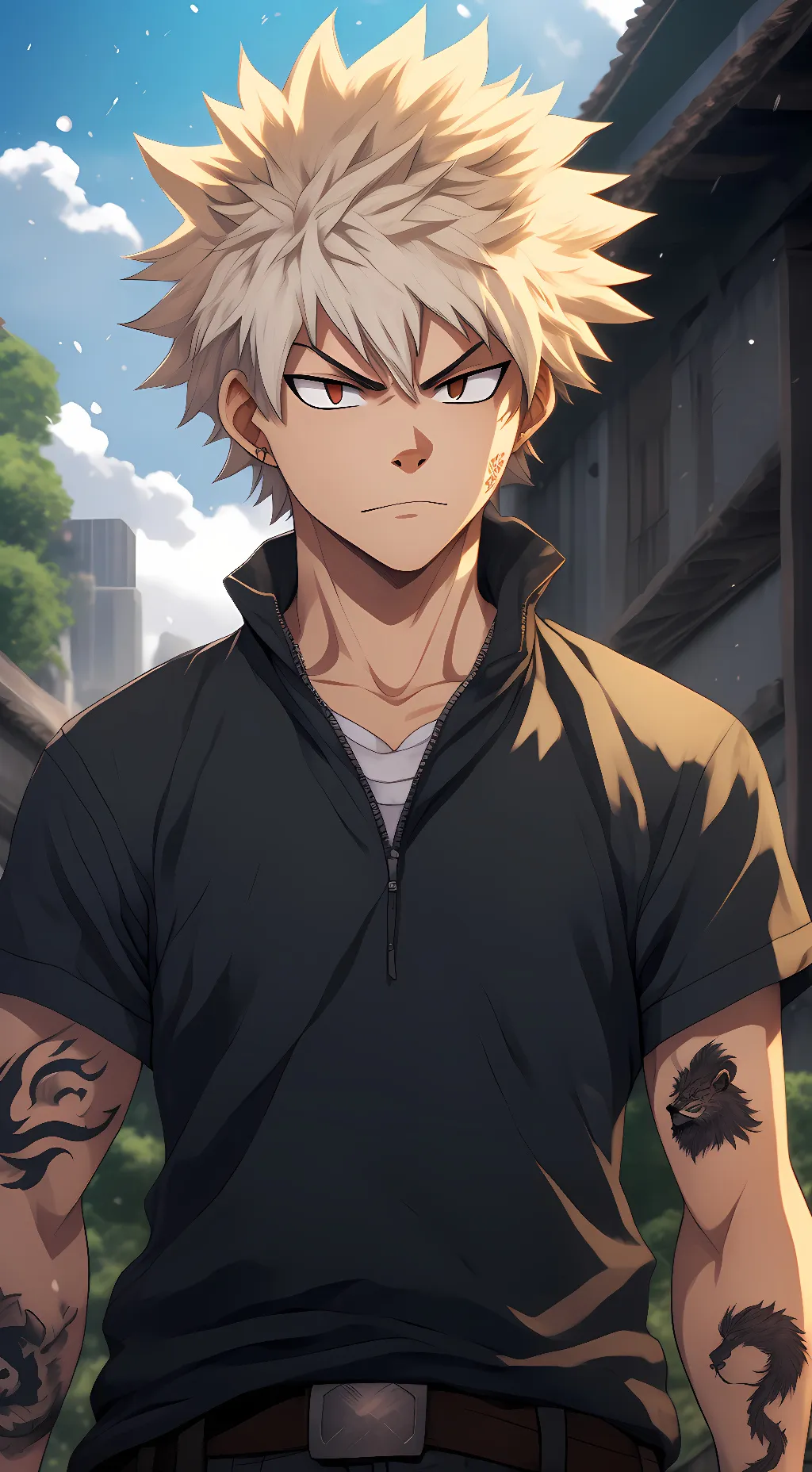ai character: Katsuki Bakugo background